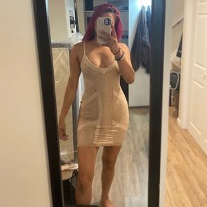 Nude laced Mini Dress